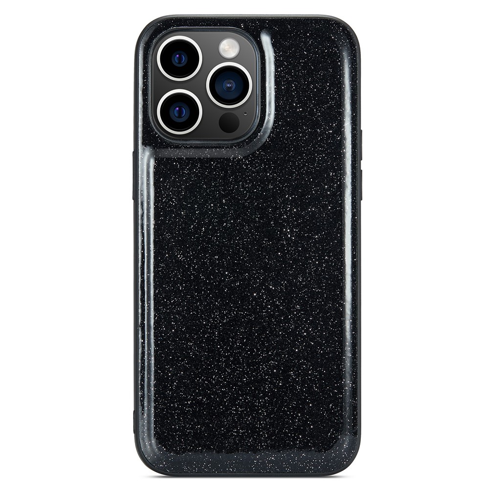 DG.MING DG.MING iPhone 15 Pro Skal Läder Glitter Svart