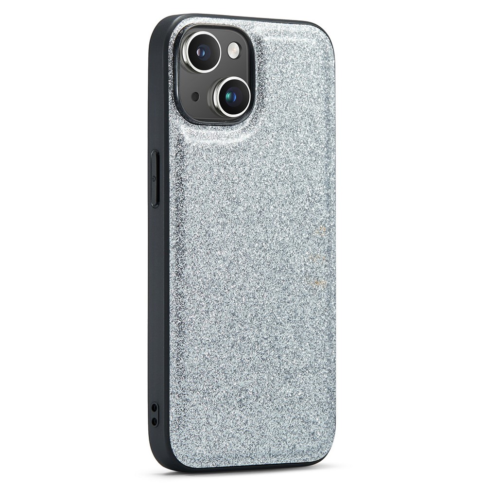 DG.MING DG.MING iPhone 14 Skal Läder Glitter Silver