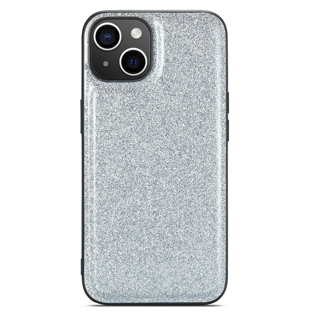 DG.MING DG.MING iPhone 15 Skal Läder Glitter Silver