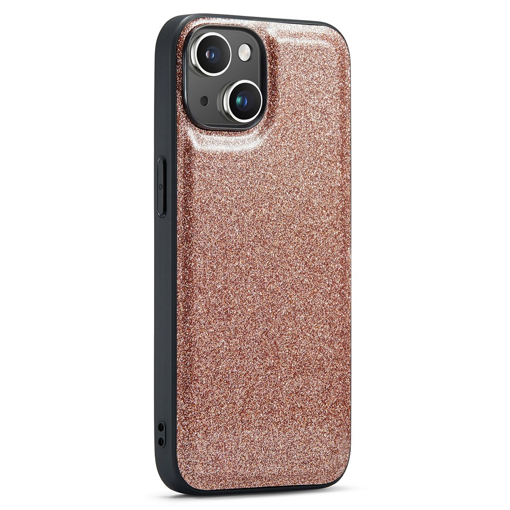 DG.MING DG.MING iPhone 15 Skal Läder Glitter Guld