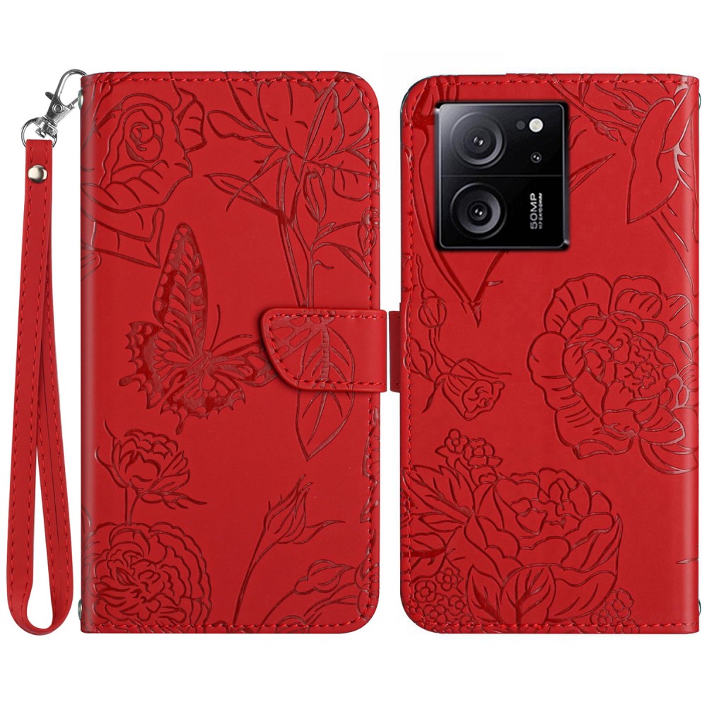  Xiaomi 13T / 13T Pro Fodral Med Tryck Röd