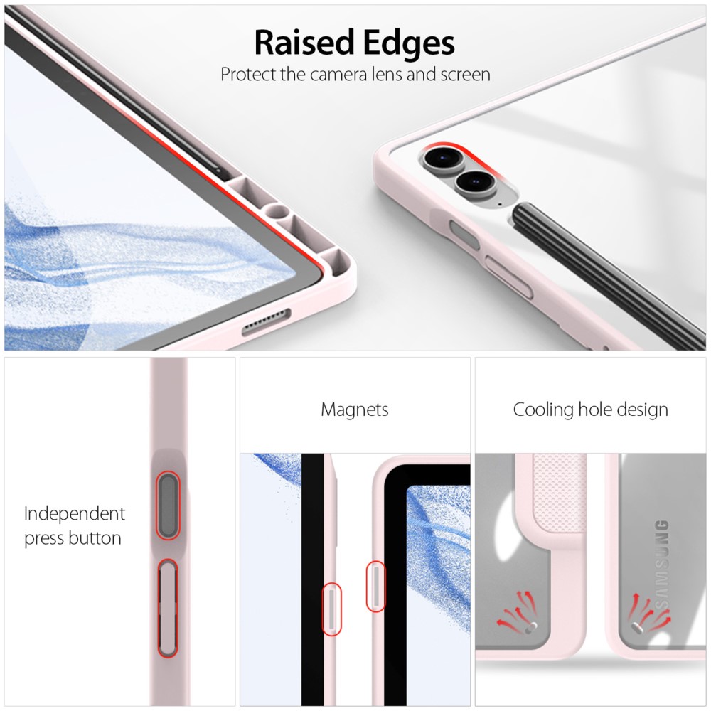 DUX DUCIS DUX DUCIS Galaxy Tab S9 FE Plus Fodral TOBY Hybrid Rosa