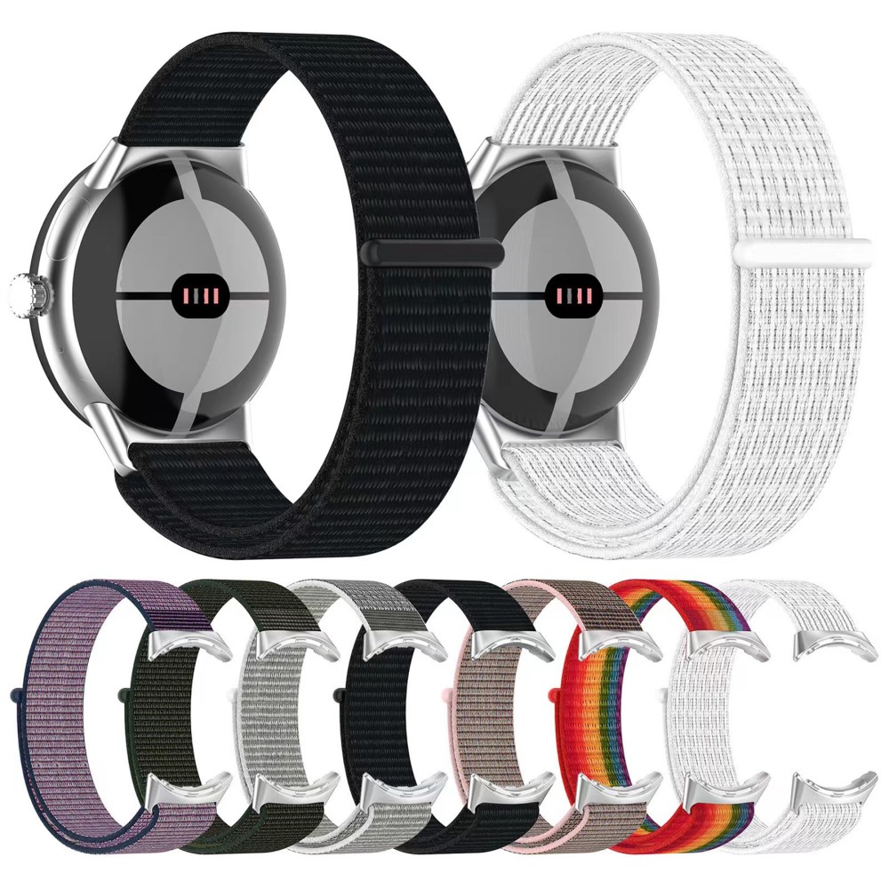  Google Pixel Watch / Watch 2 Nylon Loop Armband Blå/Lila