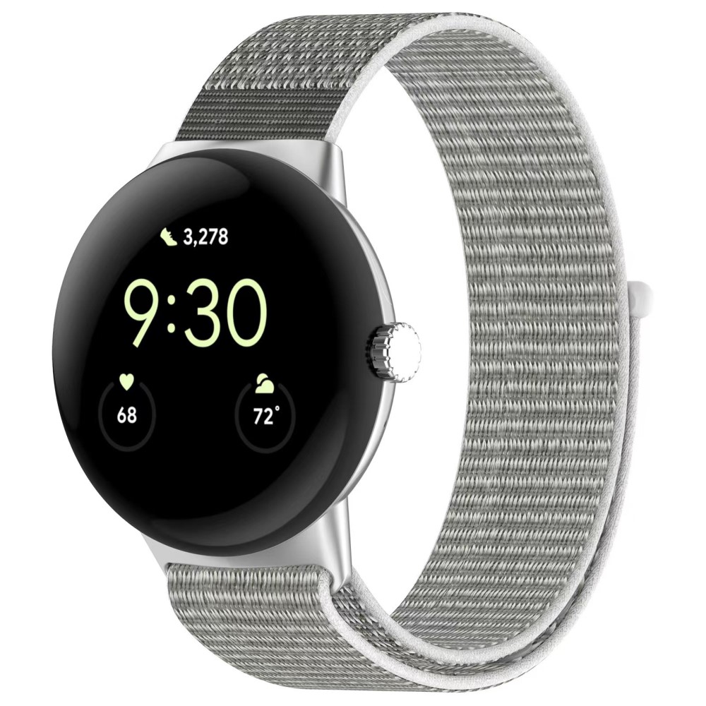  Google Pixel Watch / Watch 2 Nylon Loop Armband Vit