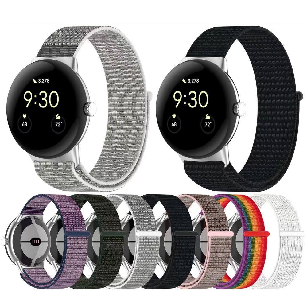  Google Pixel Watch / Watch 2 Nylon Loop Armband Vit