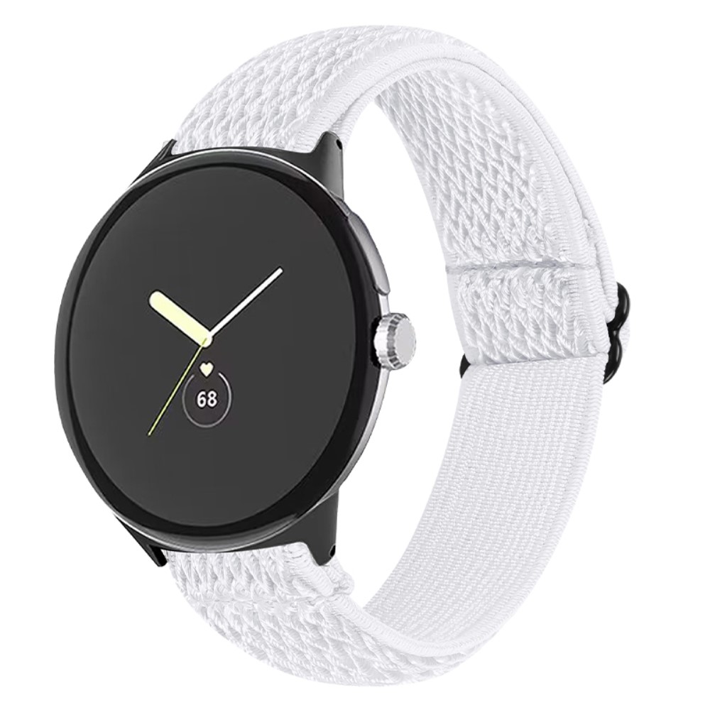  Google Pixel Watch / Watch 2 Justerbart Nylon Armband Vit