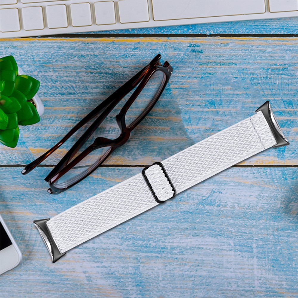  Google Pixel Watch / Watch 2 Justerbart Nylon Armband Vit