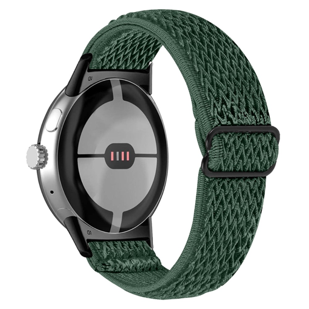  Google Pixel Watch / Watch 2 Justerbart Nylon Armband Grön
