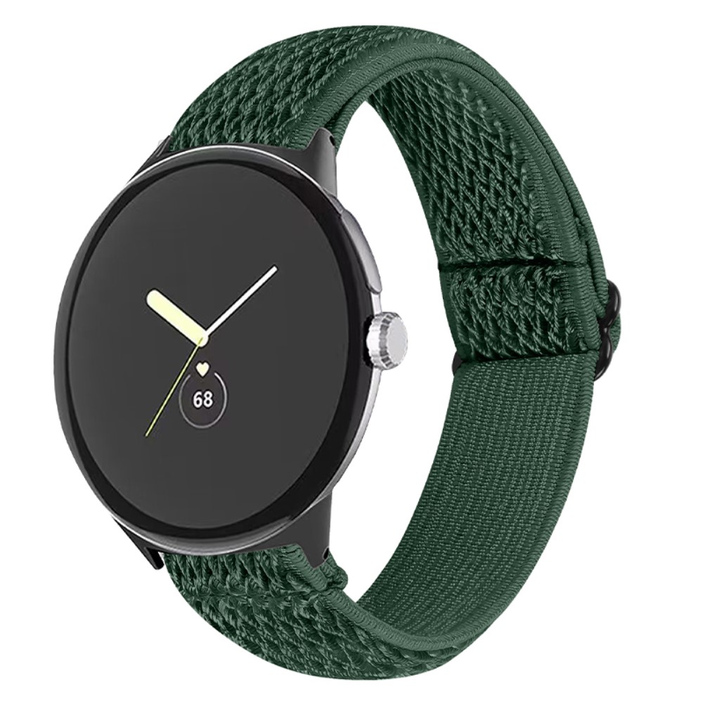  Google Pixel Watch / Watch 2 Justerbart Nylon Armband Grön