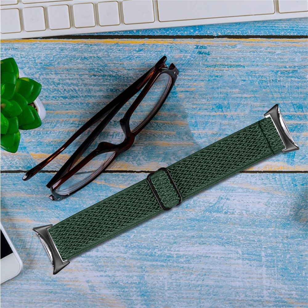  Google Pixel Watch / Watch 2 Justerbart Nylon Armband Grön