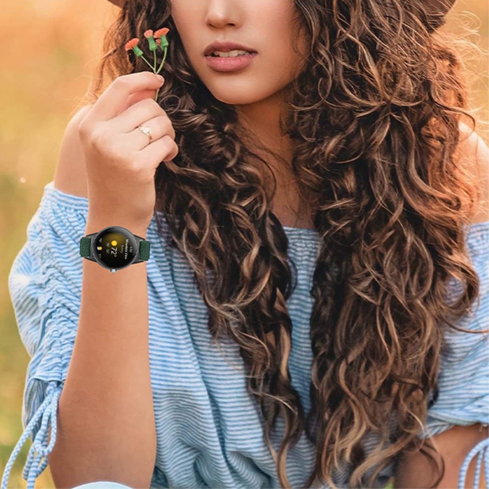  Google Pixel Watch / Watch 2 Justerbart Nylon Armband Grön