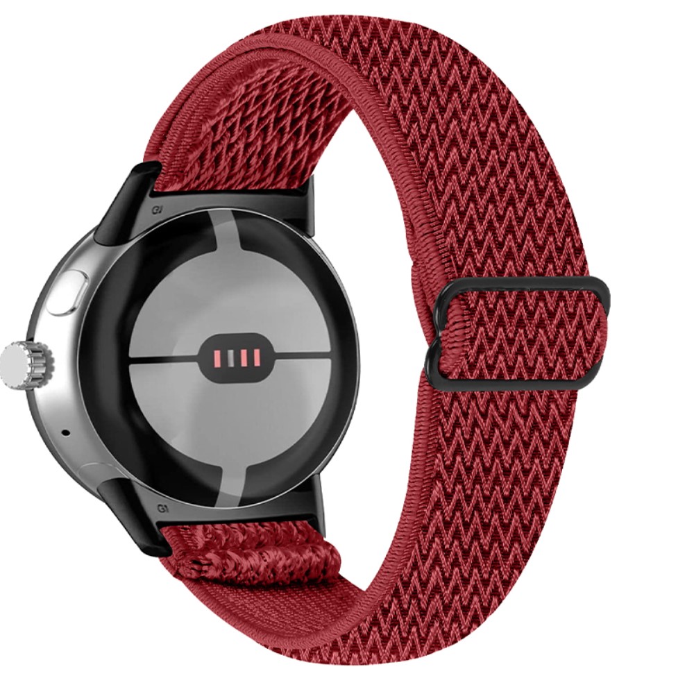  Google Pixel Watch / Watch 2 Justerbart Nylon Armband Röd