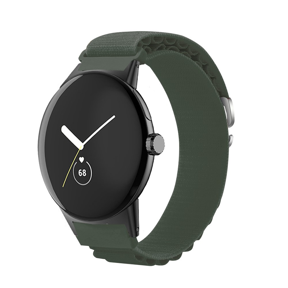  Google Pixel Watch / Watch 2 Armband Nylon Pro Militär Grön