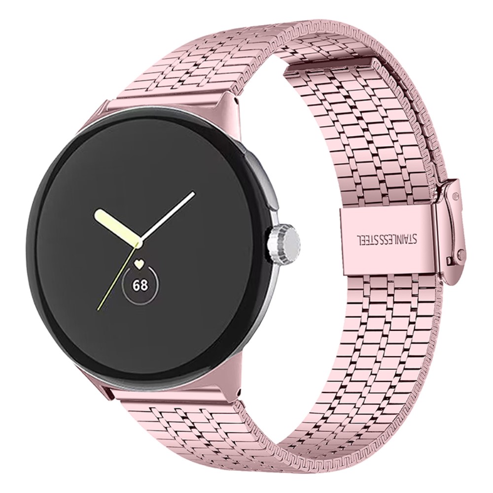  Google Pixel Watch / Watch 2 Metallarmband Ljus Rosa