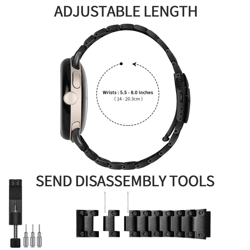  Lyxigt Metallarmband Google Pixel Watch / Watch 2 Svart