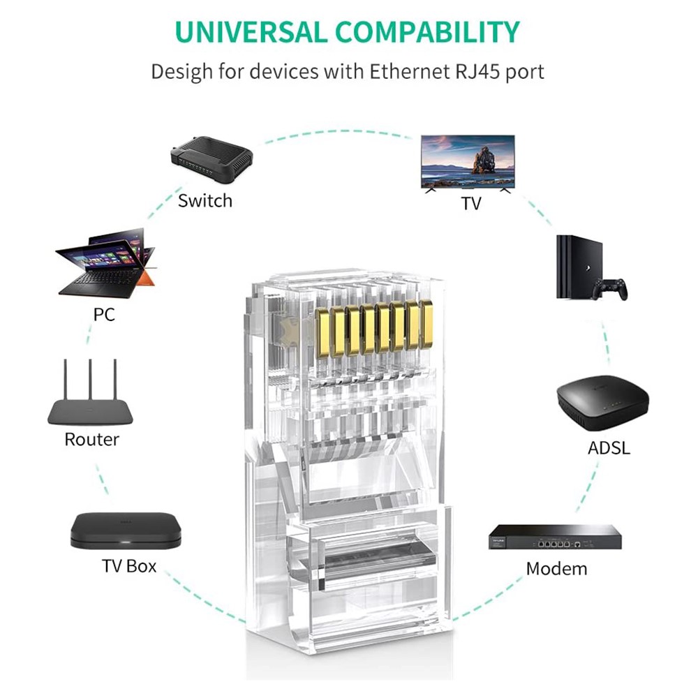 UGREEN UGREEN 100-PACK Cat6/Cat6e UTP RJ45 Kontaktdon