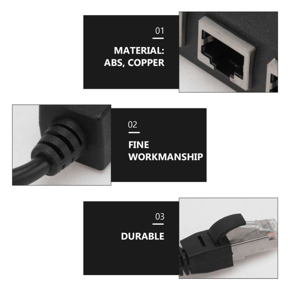  4in1 RJ45 Hubb/Nätverksadapter Svart
