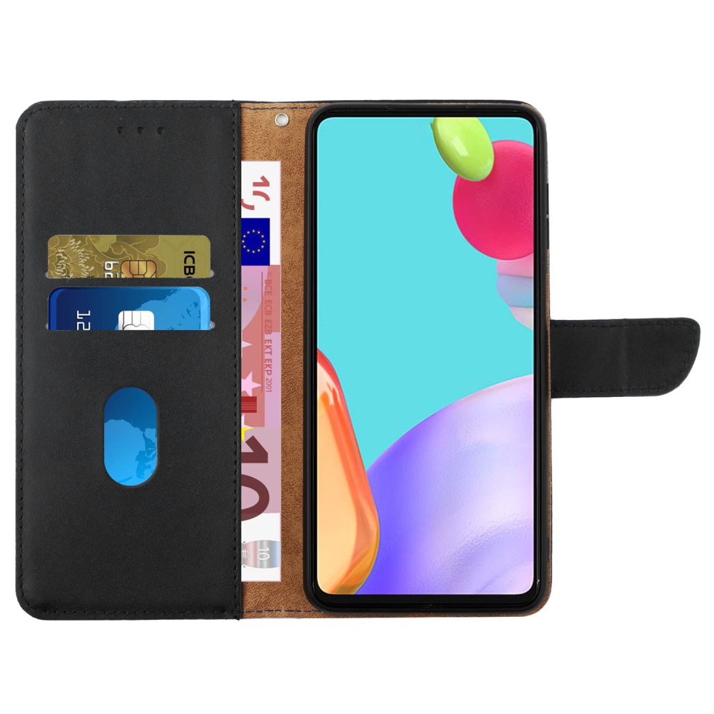  Motorola Moto G54 5G Fodral Äkta Läder Svart