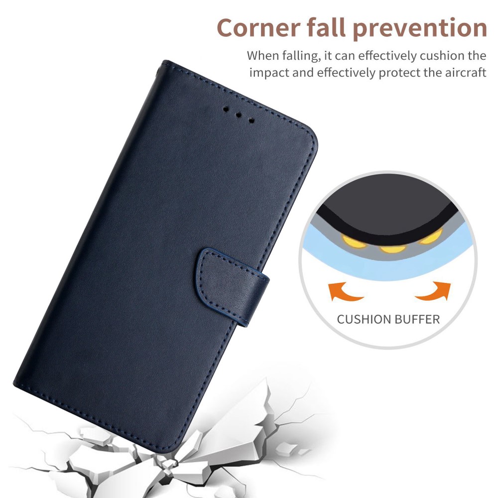  Motorola Moto G54 5G Fodral Äkta Läder Blå