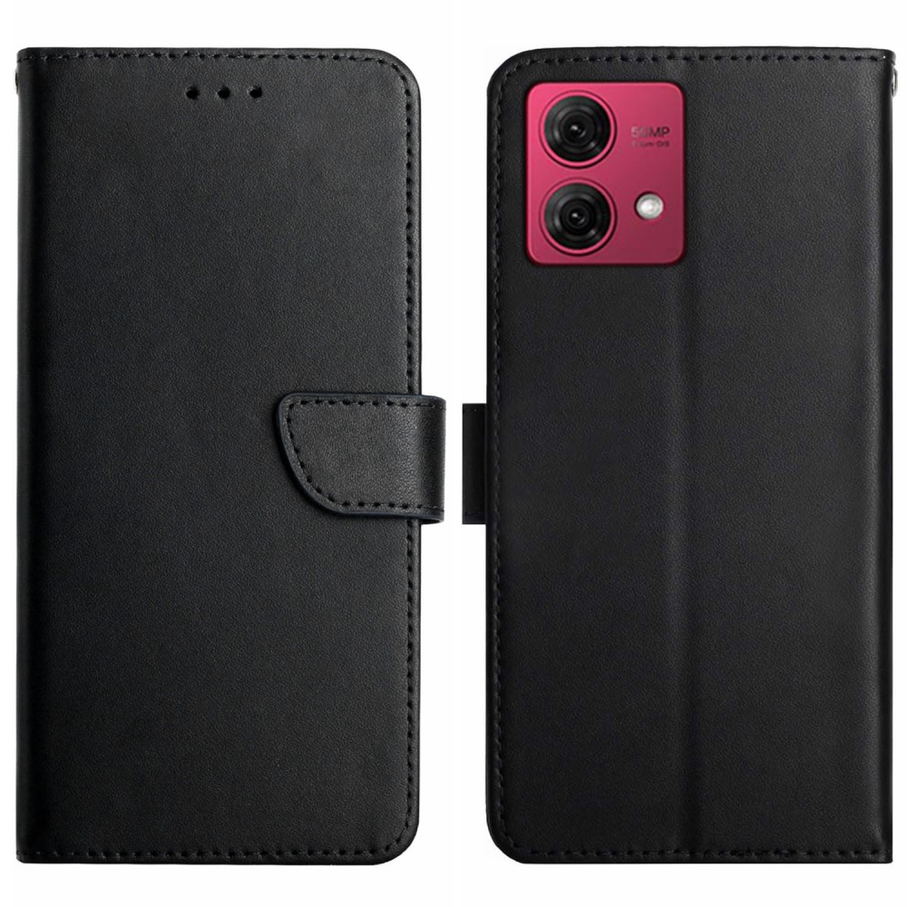  Motorola Moto G84 5G Fodral Äkta Läder Svart