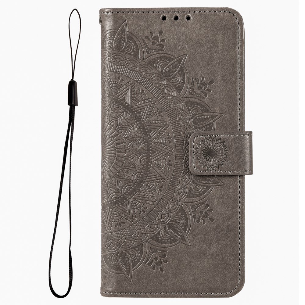 Motorola Moto G54 5G Fodral Mandala Läder Grå