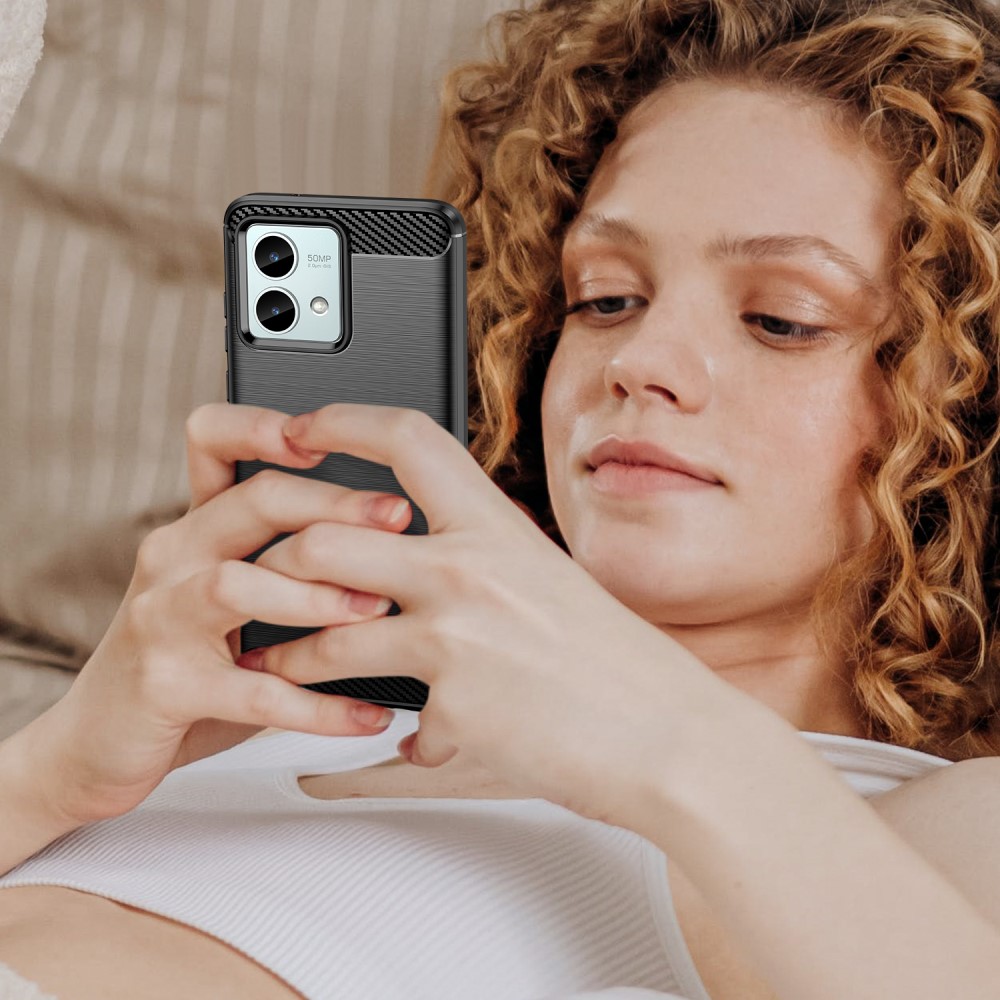  Motorola Moto G84 5G Skal Borstad Stål Textur Svart