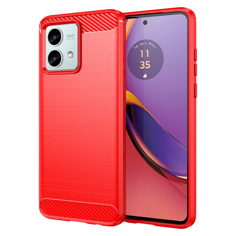  Motorola Moto G84 5G Skal Borstad Stål Textur Röd