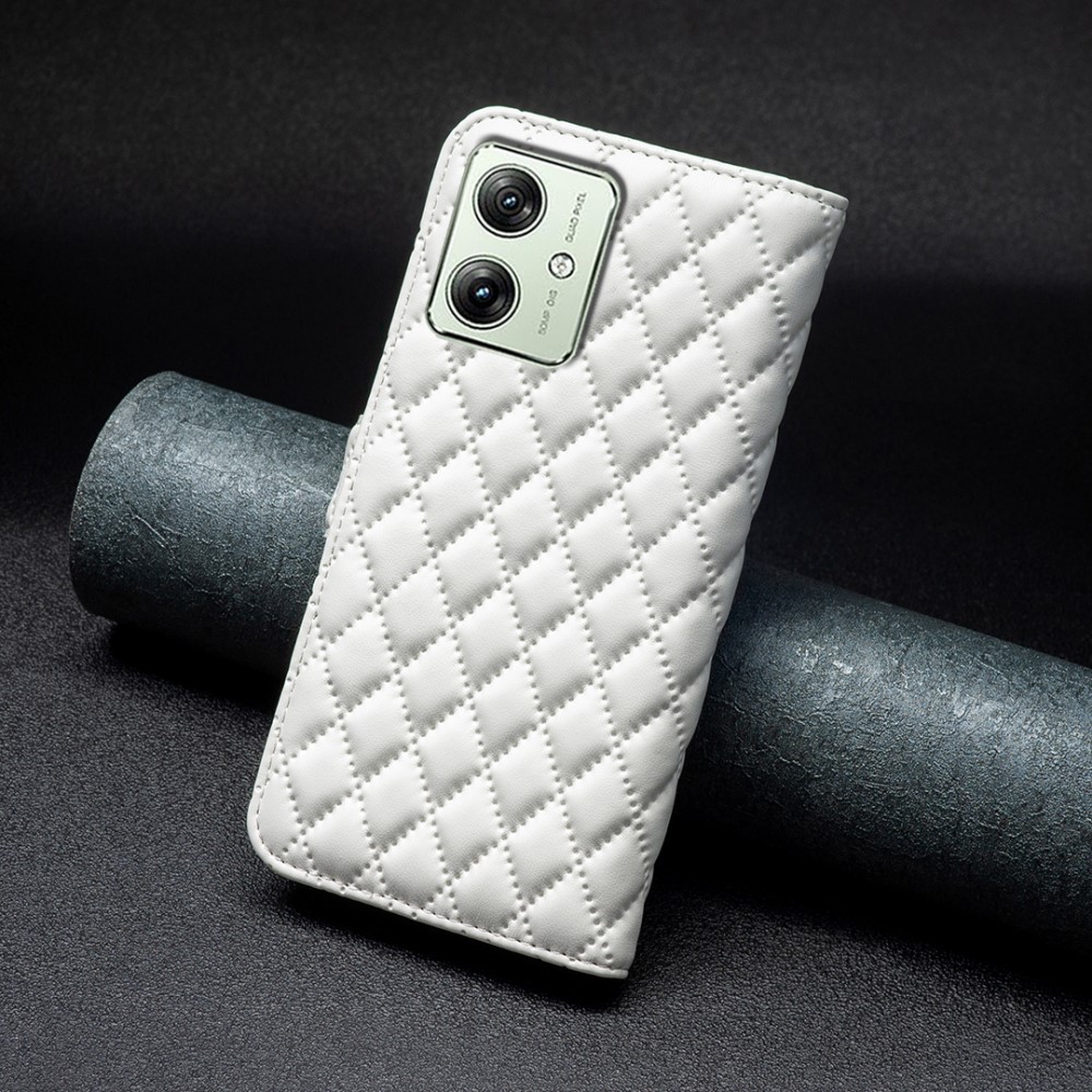  Motorola Moto G54 5G Fodral Diamond Läder Vit
