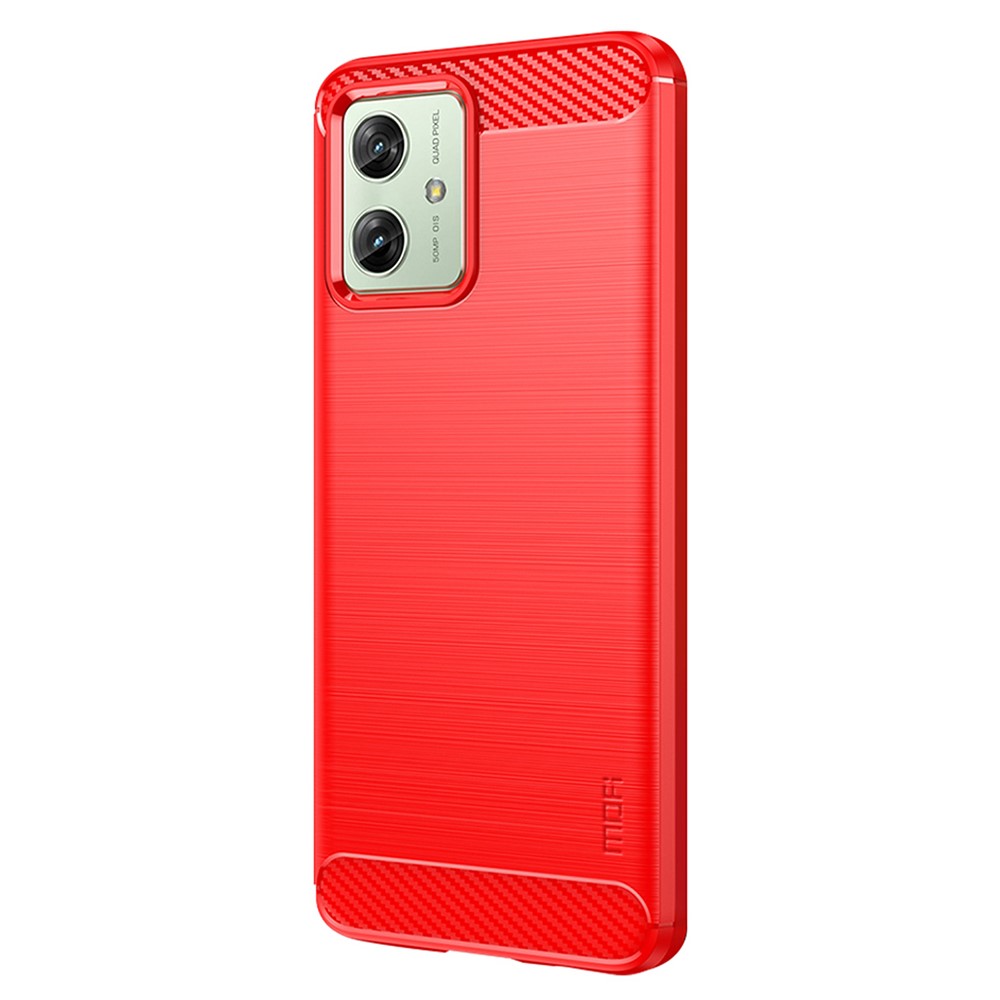 MOFI MOFI Motorola Moto G54 5G Skal Borstad Stål Textur Röd
