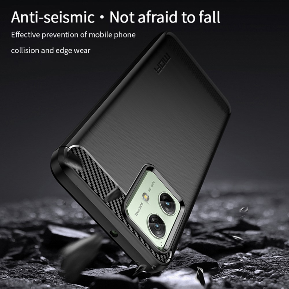 MOFI MOFI Motorola Moto G54 5G Skal Borstad Stål Textur Röd