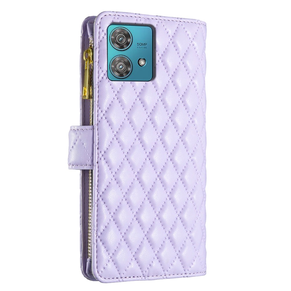 BINFEN BINFEN Motorola Edge 40 Neo 5G Fodral Multifunktionell Diamond Lila