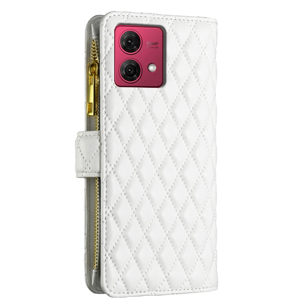 BINFEN BINFEN Motorola Moto G84 5G Fodral Multifunktionell Diamond Vit
