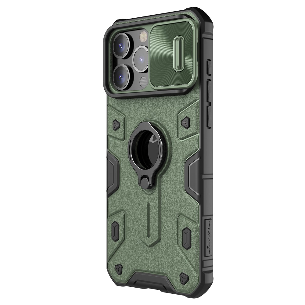 NILLKIN NILLKIN iPhone 15 Pro Max Skal CamShield Armor Ring Grön