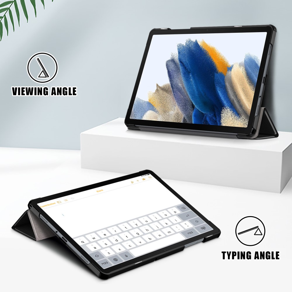  Samsung Galaxy Tab A9 Plus Fodral Tri-Fold PU Läder Svart