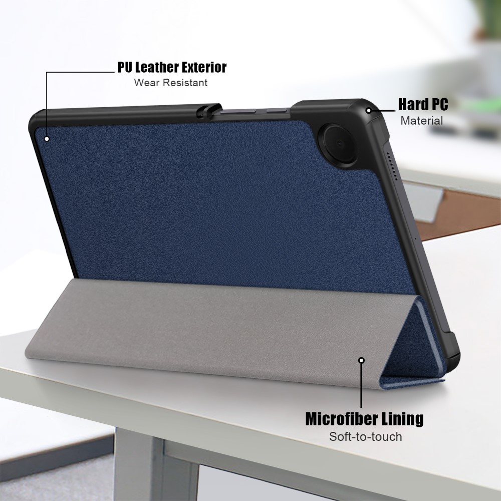  Samsung Galaxy Tab A9 Fodral Tri-Fold PU Läder Blå