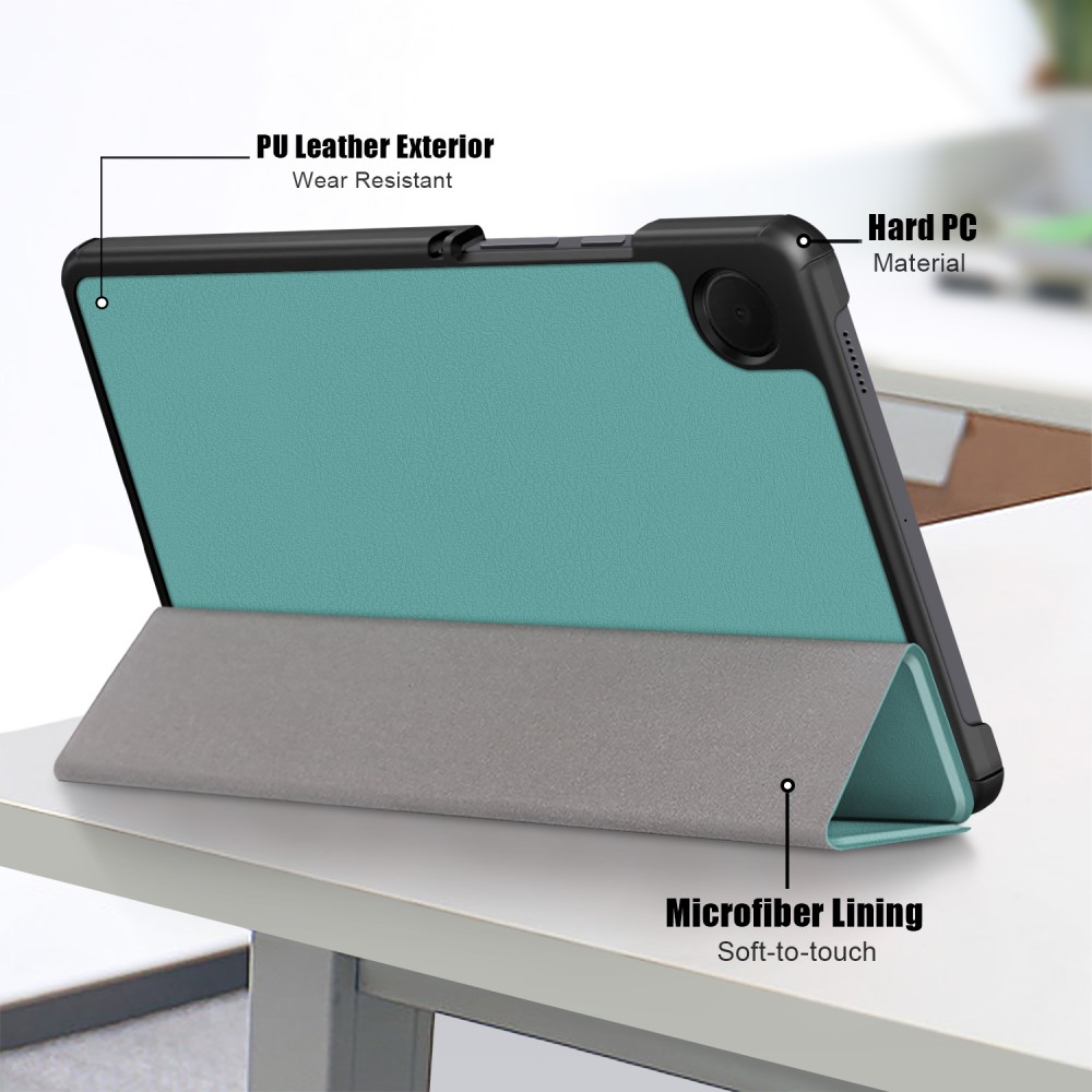  Samsung Galaxy Tab A9 Fodral Tri-Fold PU Läder Svartgrön
