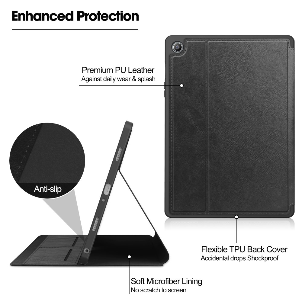  Galaxy Tab S9 FE Fodral Business Läder Pennhållare Svart