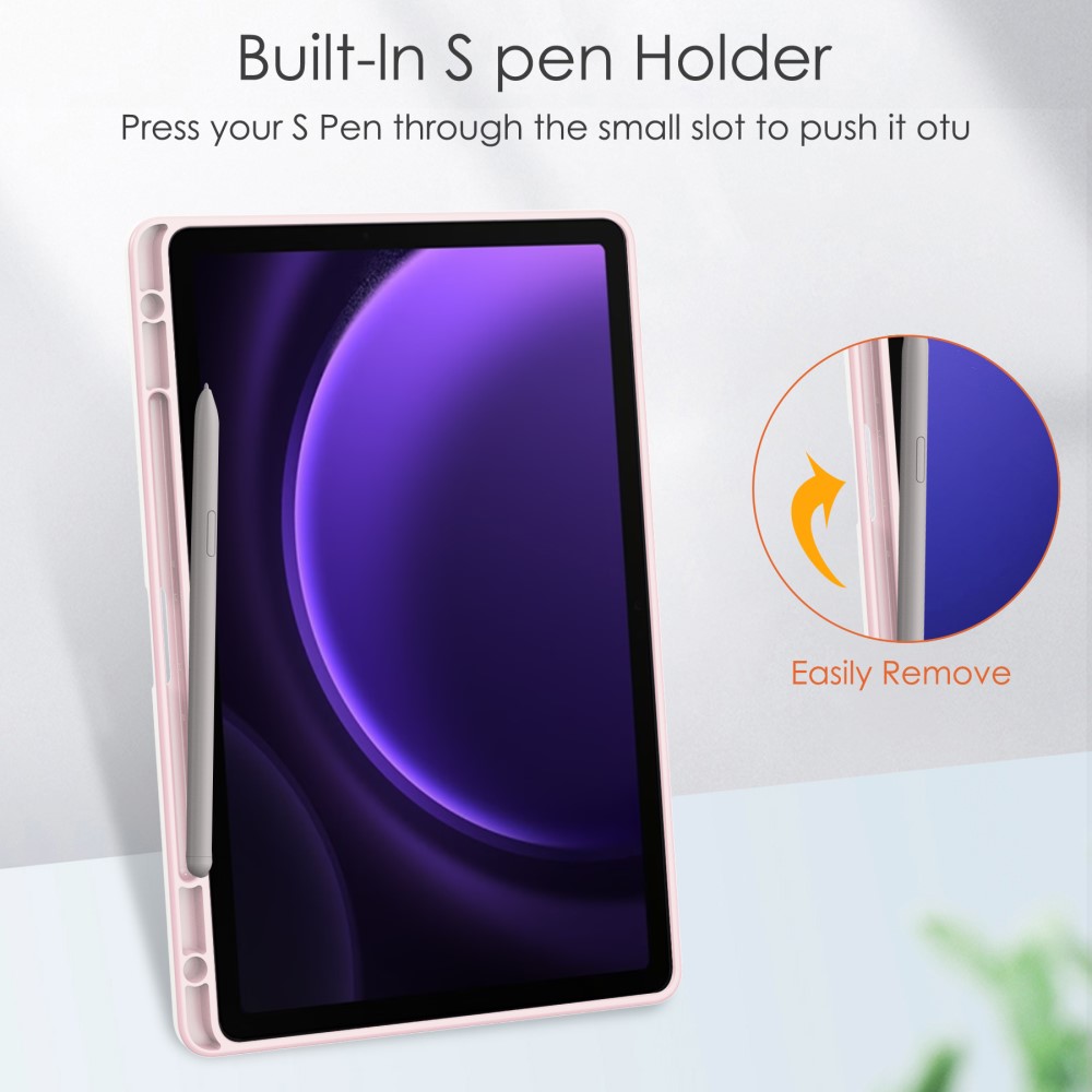  Galaxy Tab S9 FE Fodral Hybrid Pennhållare Rosa
