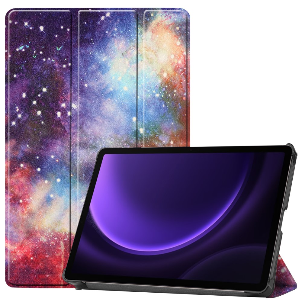  Samsung Galaxy Tab S9 FE Fodral Tri-Fold Läder Cosmic Space
