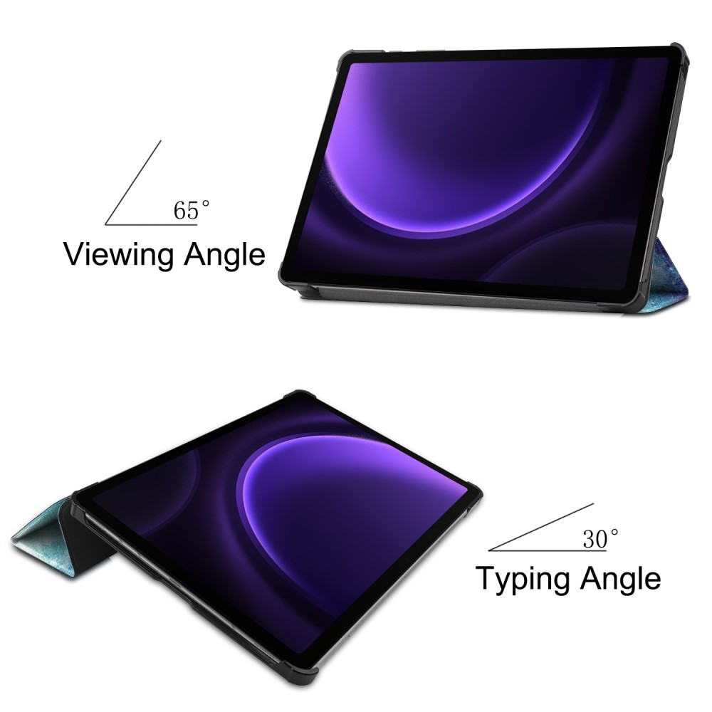  Samsung Galaxy Tab S9 FE Fodral Tri-Fold Läder Cosmic Space