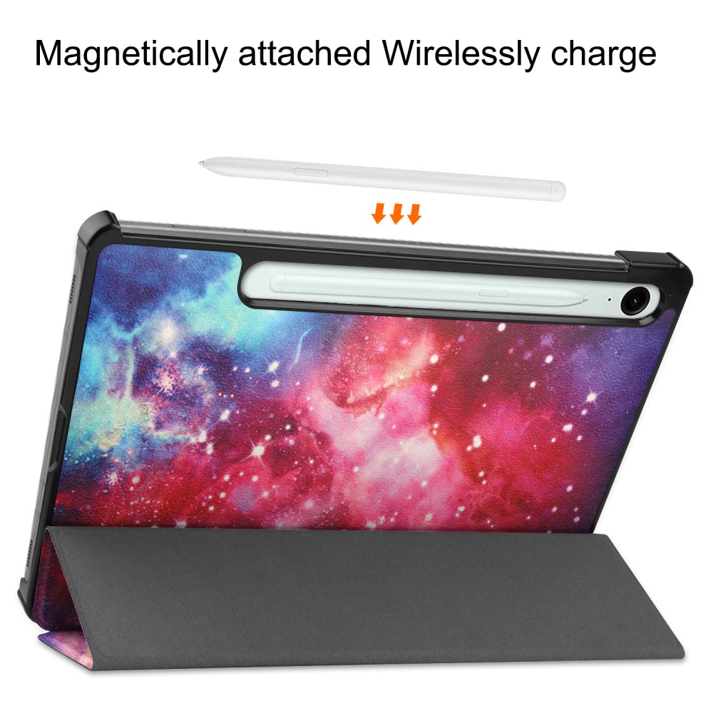  Samsung Galaxy Tab S9 FE Fodral Tri-Fold Läder Cosmic Space