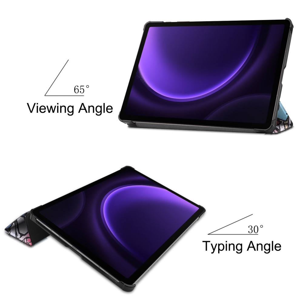  Samsung Galaxy Tab S9 FE Fodral Tri-Fold Läder Graffiti