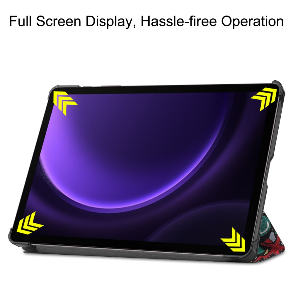  Samsung Galaxy Tab S9 FE Fodral Tri-Fold Läder Graffiti