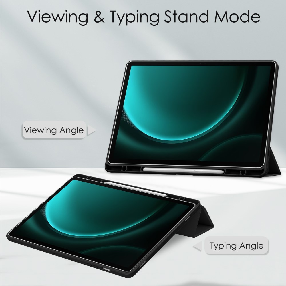  Galaxy Tab S9 FE Plus Fodral Hybrid Pennhållare Svart