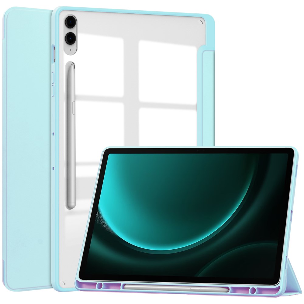  Galaxy Tab S9 FE Plus Fodral Hybrid Pennhållare Ljus Blå
