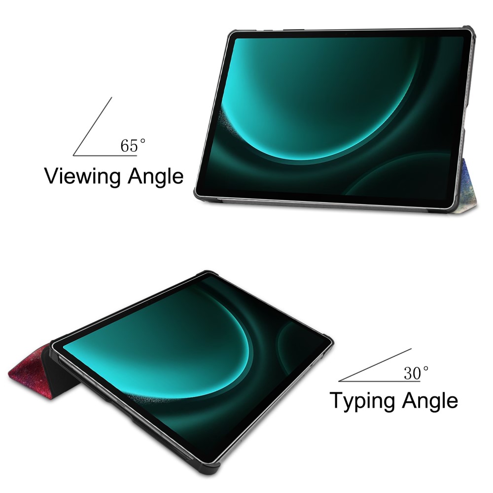  Galaxy Tab S9 FE Plus Fodral Tri-Fold Läder Cosmic Space