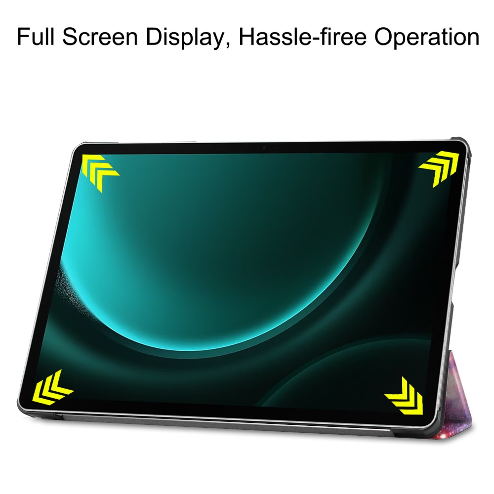  Galaxy Tab S9 FE Plus Fodral Tri-Fold Läder Cosmic Space