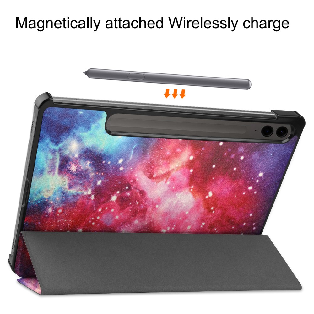  Galaxy Tab S9 FE Plus Fodral Tri-Fold Läder Cosmic Space