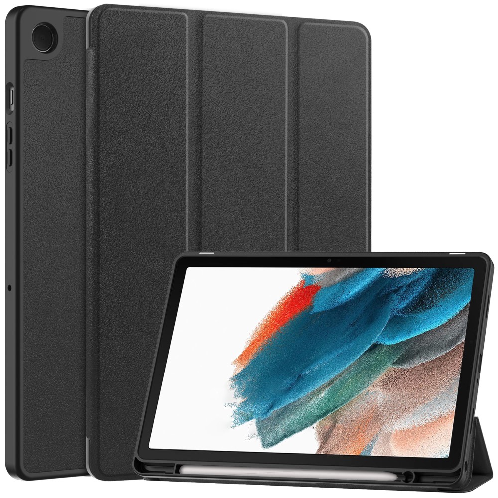  Samsung Galaxy Tab A9 Plus Fodral Tri-Fold Pennhållare Svart