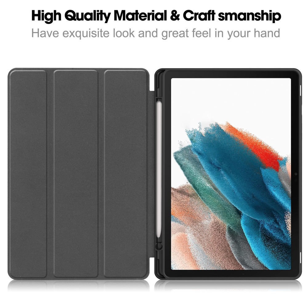  Samsung Galaxy Tab A9 Plus Fodral Tri-Fold Pennhållare Roséguld